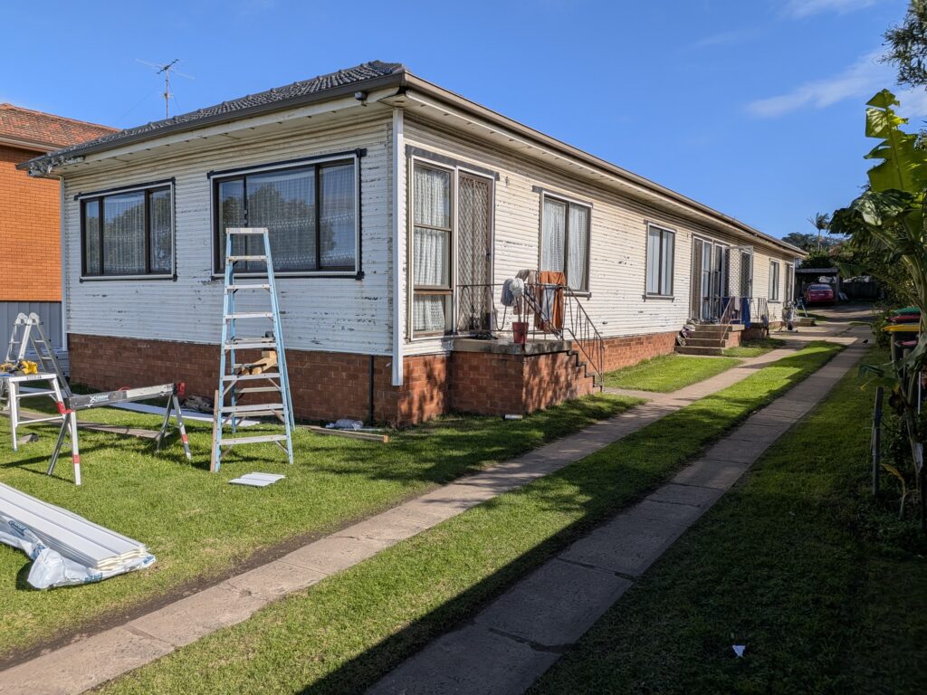 House recladding project in Wollongong with durable low-maintenance vinyl cladding