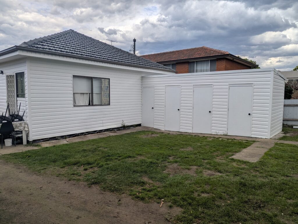 New white solid vinyl cladding installed on a renovated residential property in Wollongong